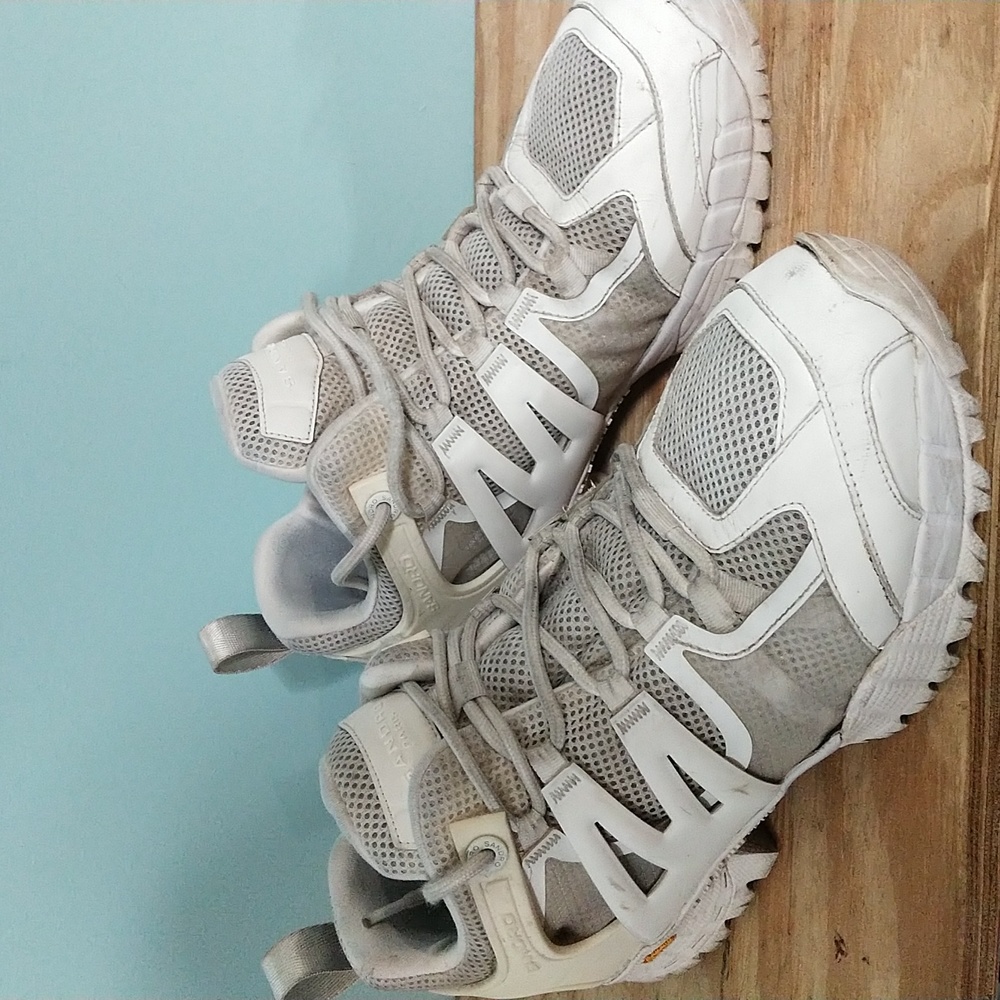 SANDRO Leather, mesh and rubber sneakers